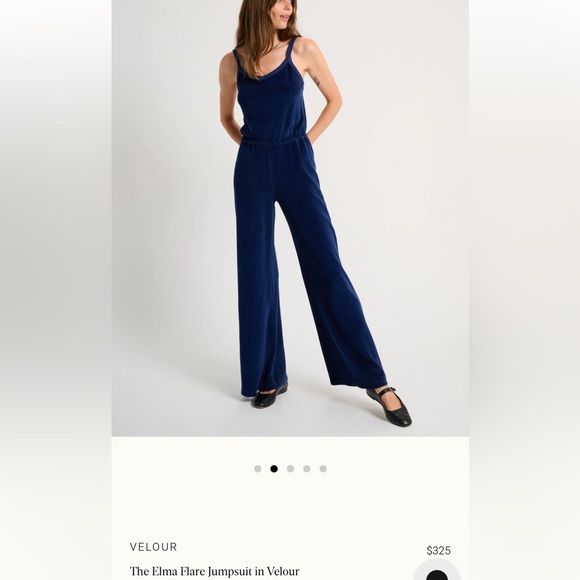 Suzi Kondi Pants - Suzie Kondi Elma Flare Jumpsuit Velour Navy M EUC